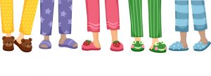 Cropped Illustration Featuring a Variety of Cute Slippers