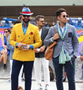 casual male models in vibrant colored clothing